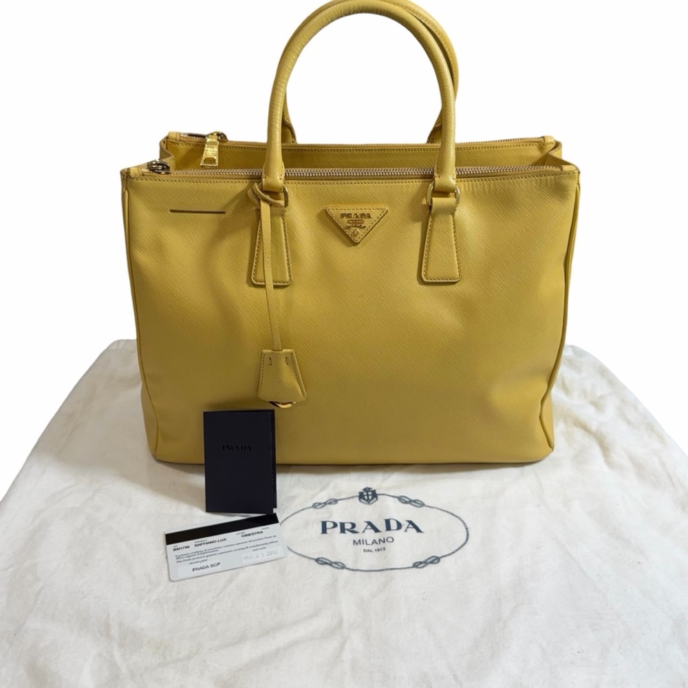 Authentic Prada Ginestra Saffiano Lux Leather Large Galleria Tote